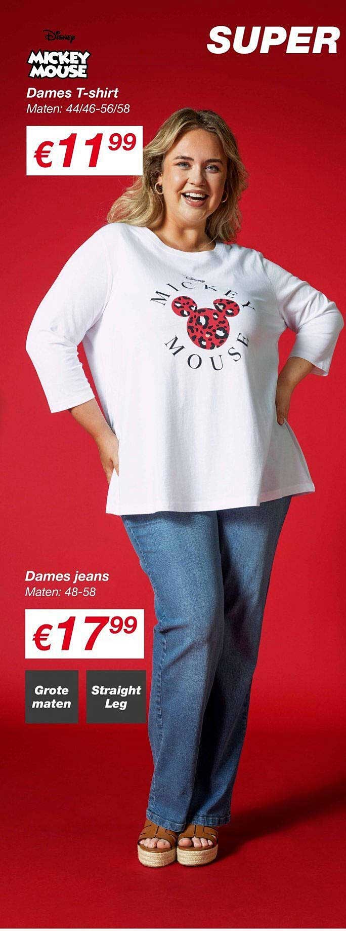 Dames T-shirt - Mickey Mouse voor € 11,99
