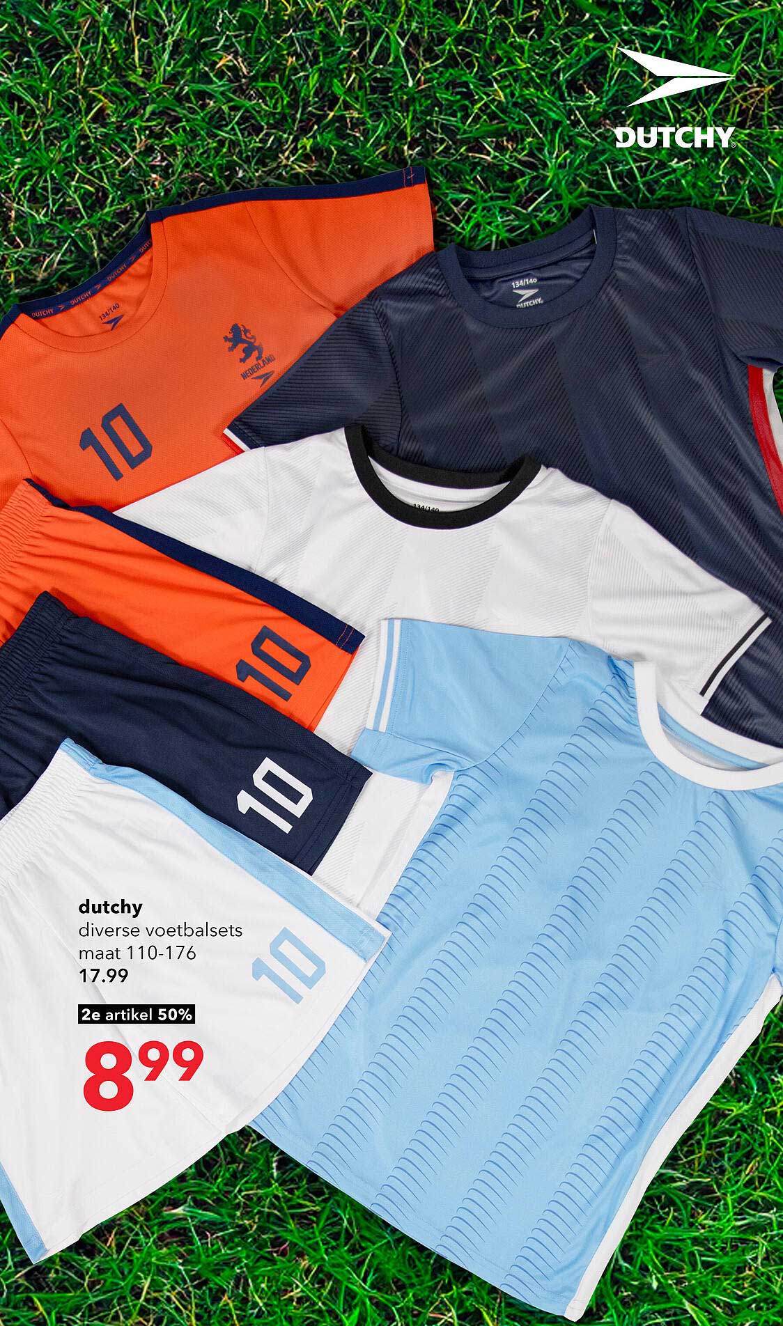 diverse voetbalsets maat 110-176