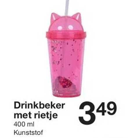 Drinkbeker met rietje