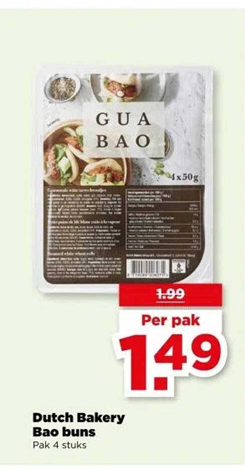 Dutch Bakery Bao buns Pak 4 stuks