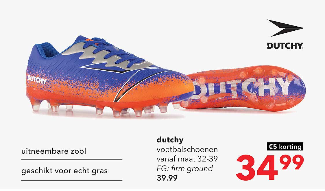 dutchy voetbalschoenen vanaf maat 32-39