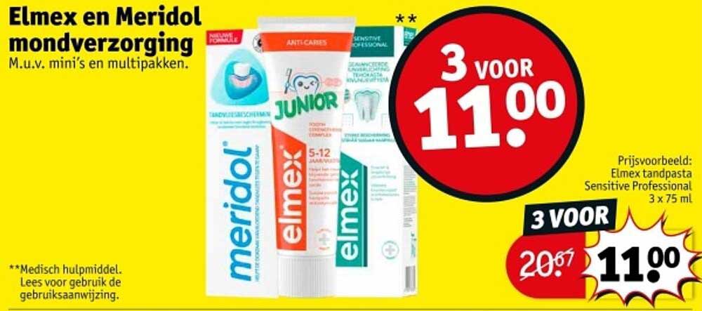 Elmex en Meridol mondverzorging M.u.v. mini's en multipakken.