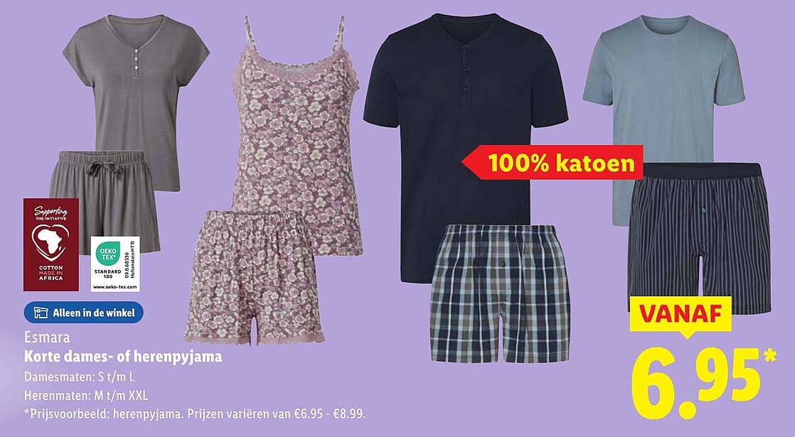 Esmara Korte dames- of herenpyjama