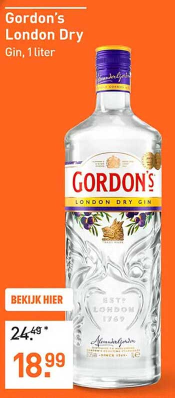 Gordon's London Dry Gin, 1 liter