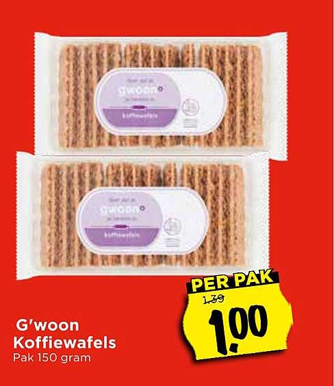 G'woon Koffiewafels Pak 150 gram