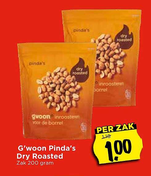 G'woon Pinda's Dry Roasted Zak 200 gram