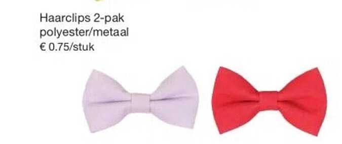 Haarclips 2-pak polyester/metaal