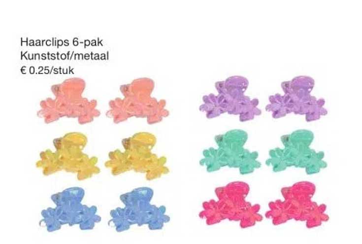 Haarclips 6-pak