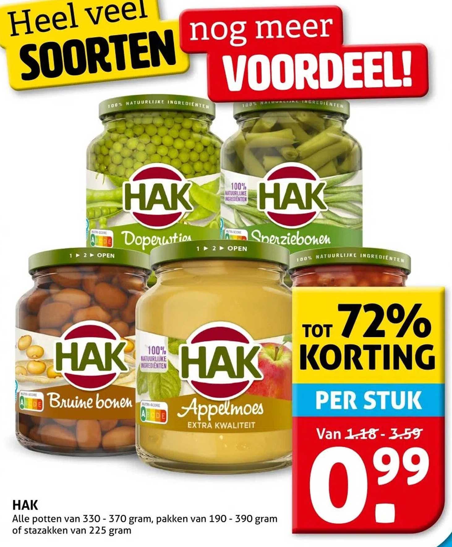 HAK, Tot 72% korting per stuk
