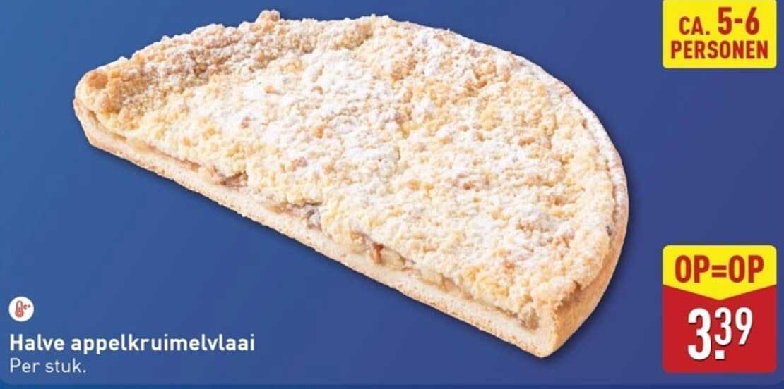 Halve appelkruimelvlaai