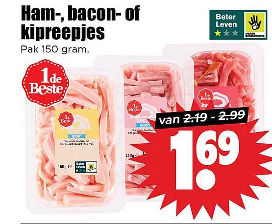 Ham-, bacon- of kipreepjes