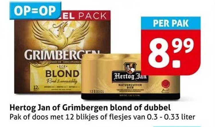Hertog Jan of Grimbergen blond of dubbel