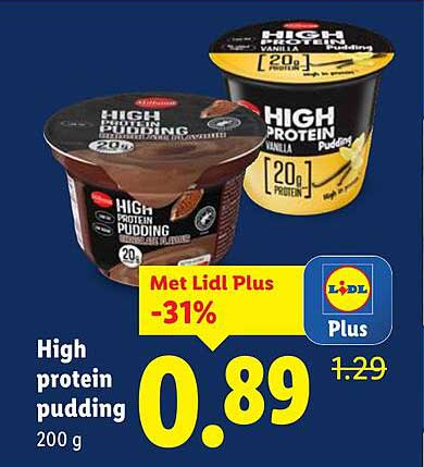 High protein pudding