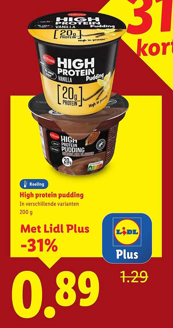 High protein pudding in verschillende varianten