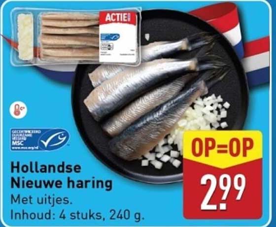 Hollandse Nieuwe haring met uitjes.