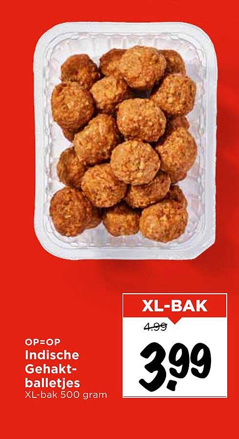 Indische Gehaktballetjes XL-bak 500 gram