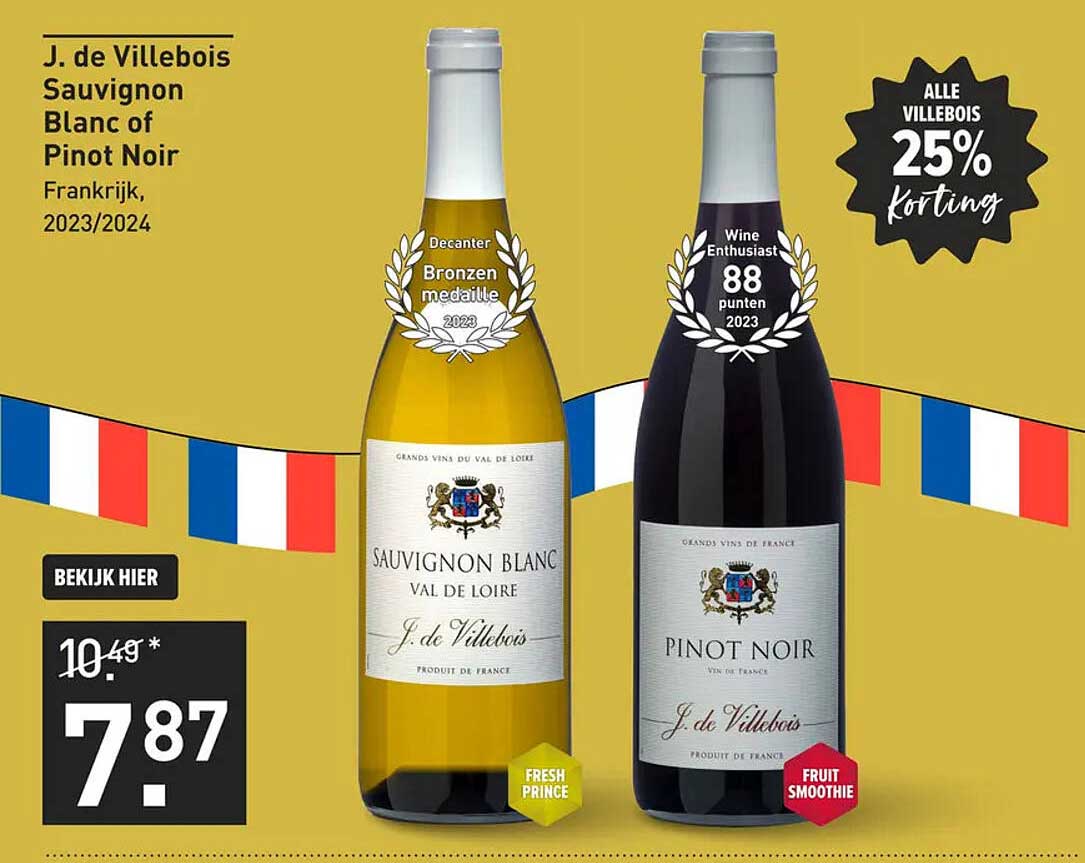 J. de Villebois Sauvignon Blanc of Pinot Noir