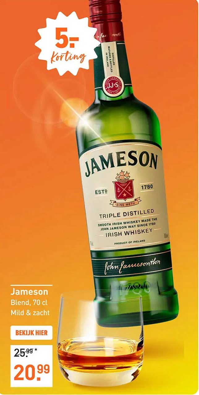 Jameson Blend, 70 cl Mild & zacht