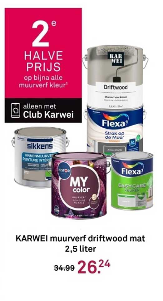 KARWEI muurverf driftwood mat 2,5 liter