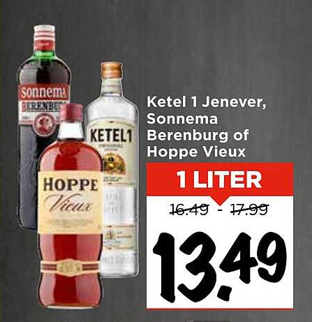 Ketel 1 Jenever, Sonnema Berenburg of Hoppe Vieux