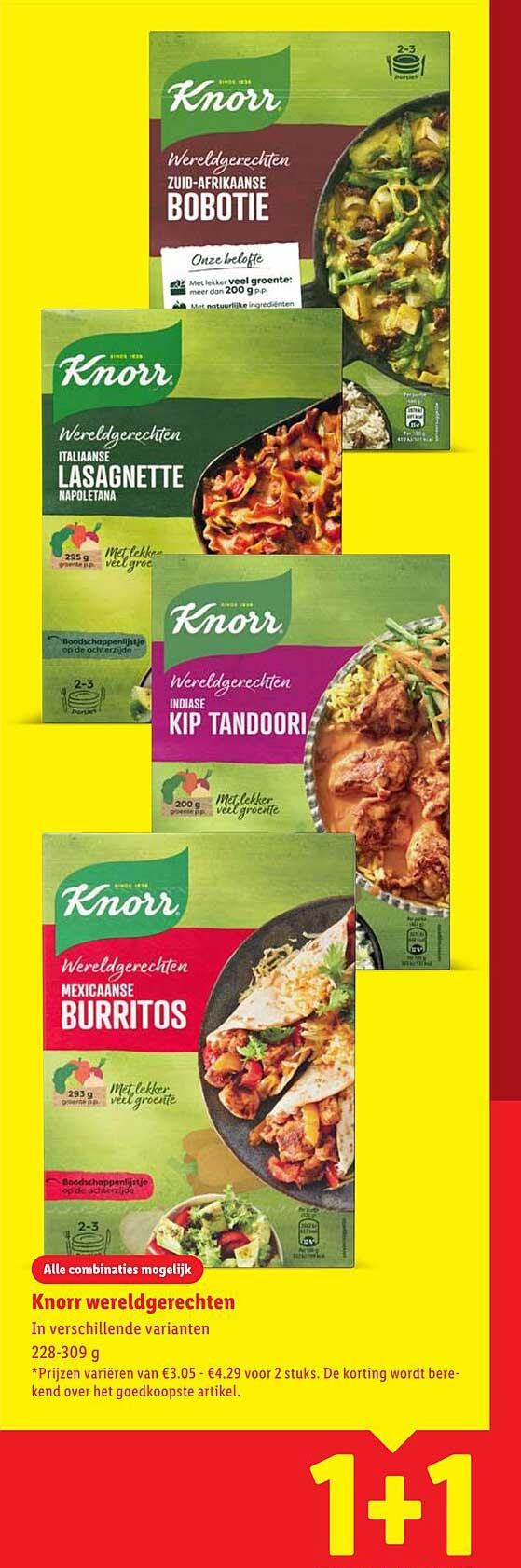 Knorr wereldgerechten in verschillende varianten