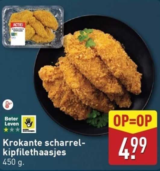 Krokante scharrel-kipfilethaasjes