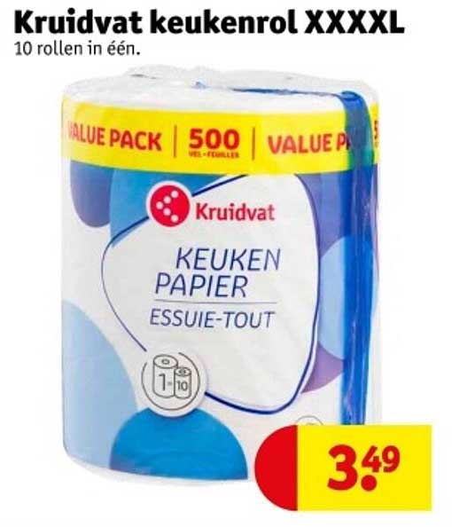 Kruidvat keukenrol XXXXXL 10 rollen in één.