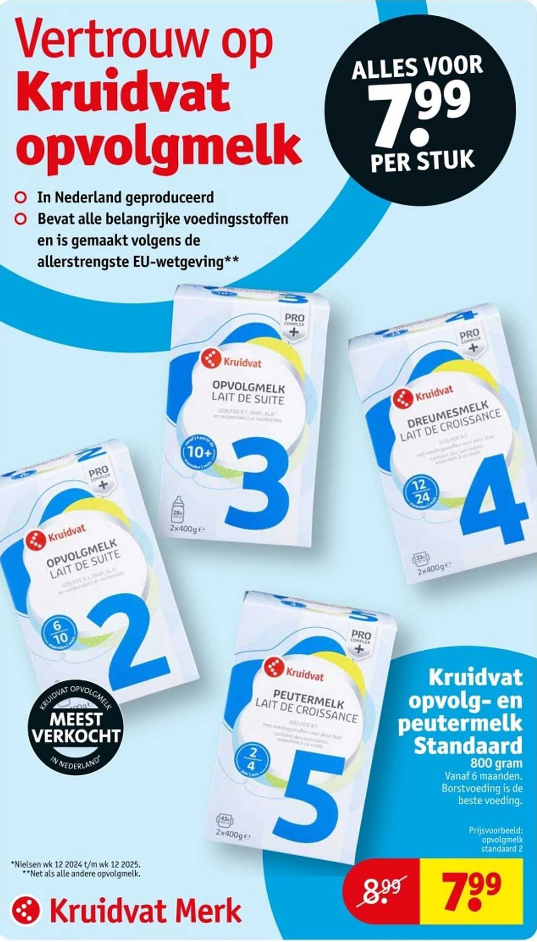Kruidvat opvolg- en peutermelk Standaard 800 gram