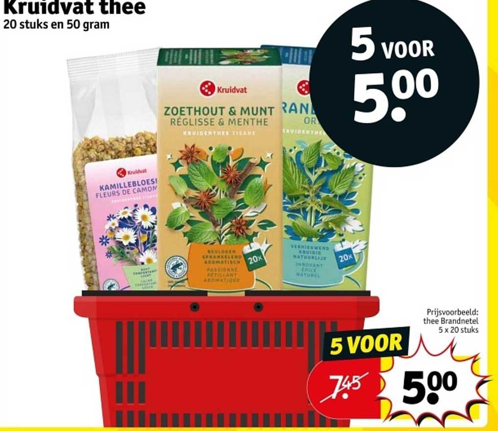 Kruidvat thee 20 stuks en 50 gram