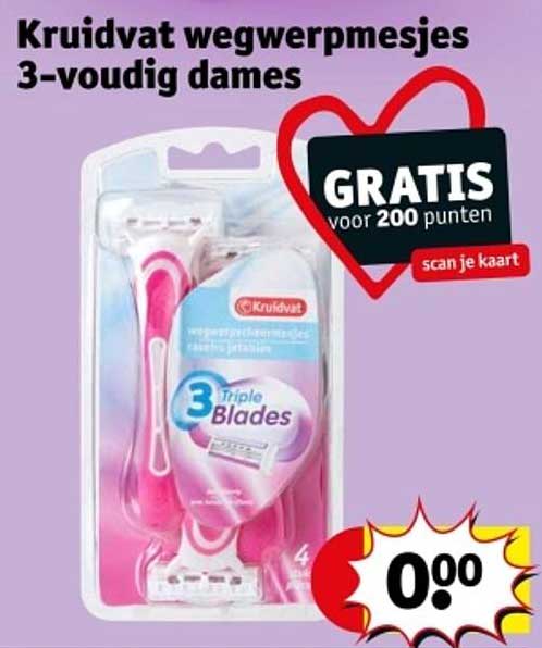 Kruidvat wegwerpmesjes 3-voudig dames