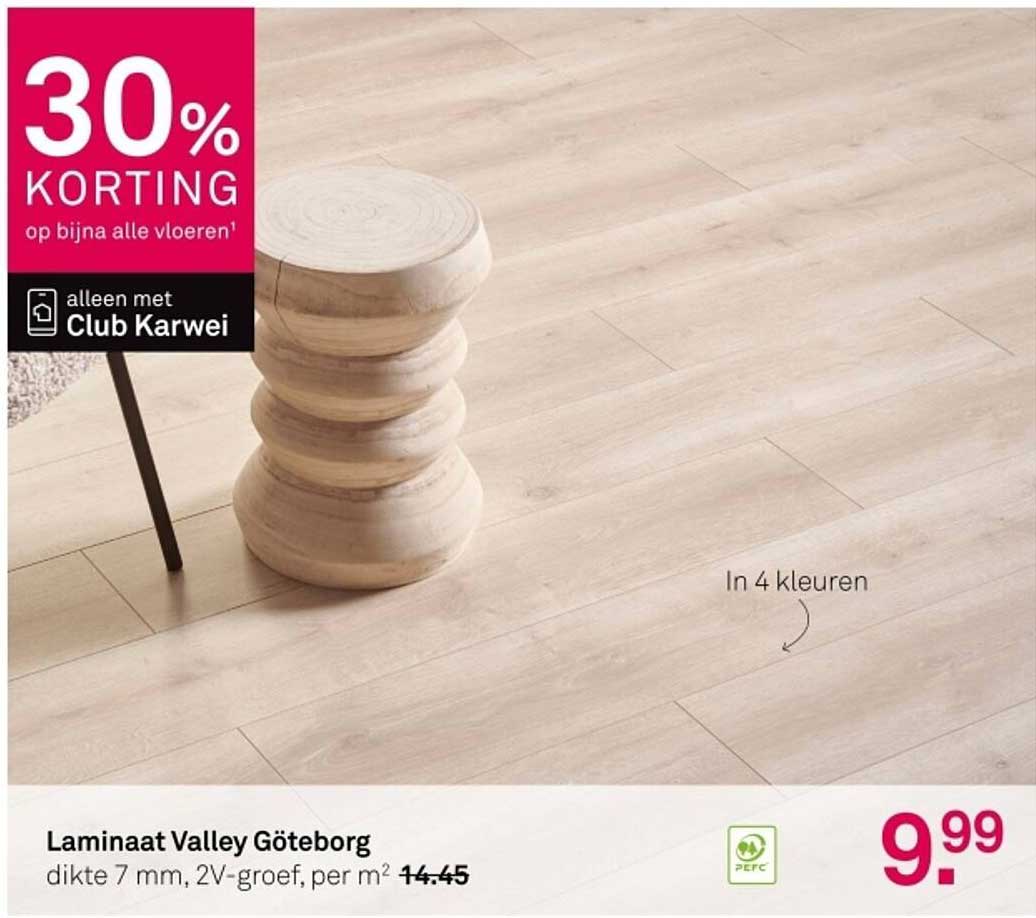 Laminaat Valley Göteborg, dikte 7 mm, 2V-groef, per m²
