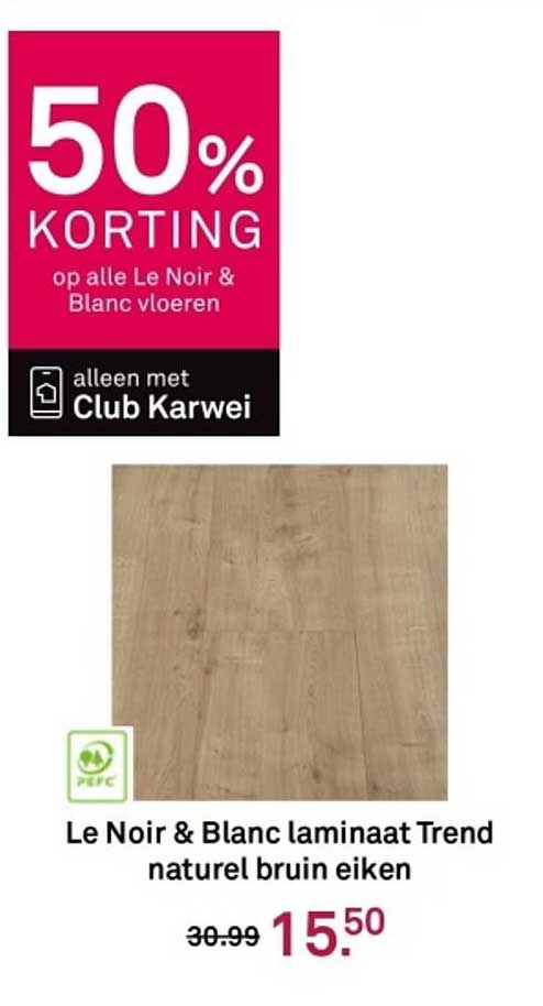 Le Noir & Blanc laminaat Trend naturel bruin eiken
