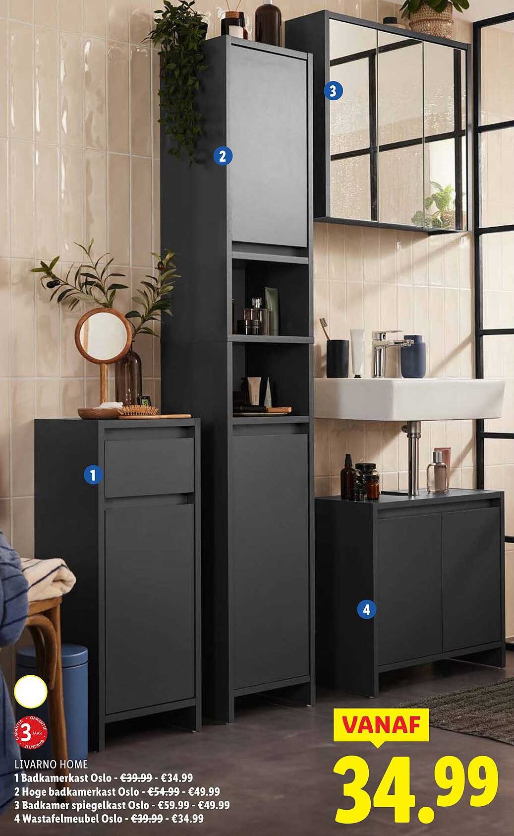 LIVARNO HOME Badkamerkast Oslo - vanaf €34.99