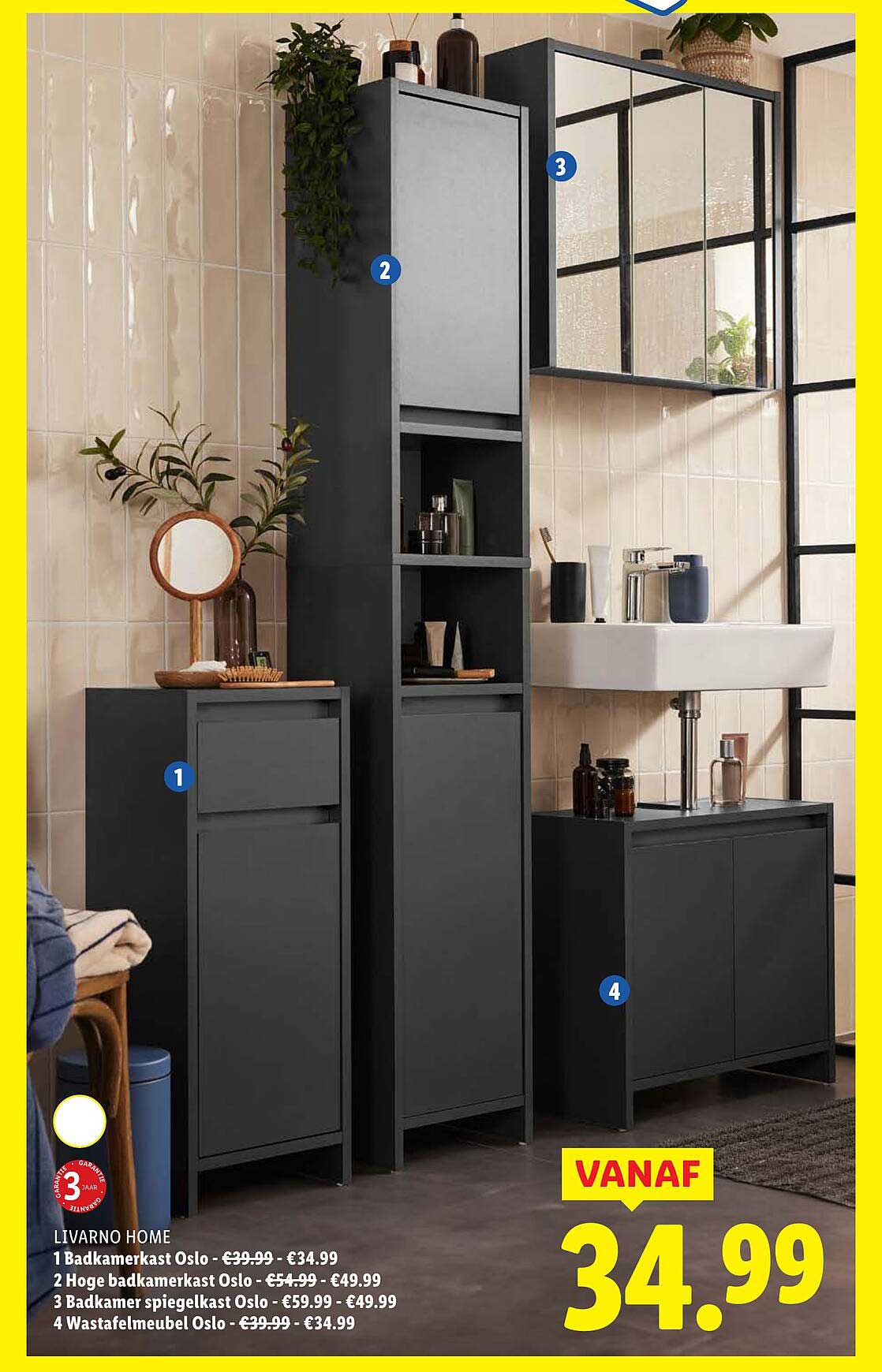 LIVARNO HOME Badkamermeubel Oslo - Vanaf €34.99