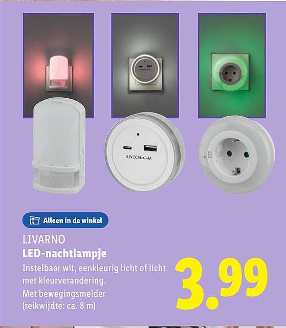 LIVARNO LED-nachtlampje