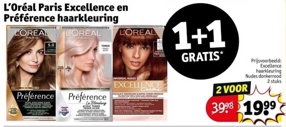 L'Oréal Paris Excellence en Précédence haarkleuringsaanbieding