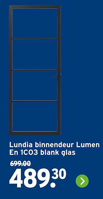 Lundia binnendeur Lumen En 1C03 blank glas