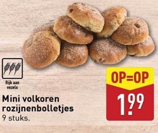 Mini volkoren rozijnenbolletjes