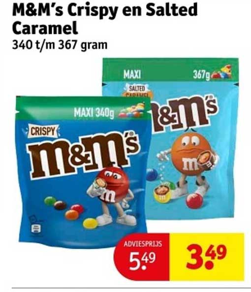 M&M's Crispy en Salted Caramel 340 t/m 367 gram