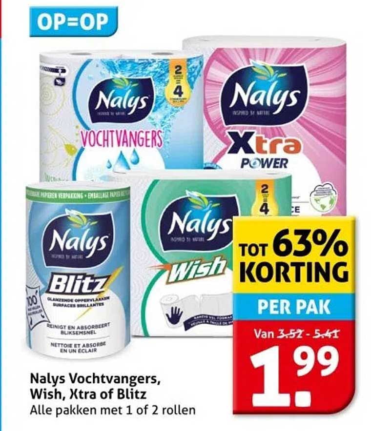 Nalys Vochtvangers, Wish, Xtra of Blitz - Tot 63% korting