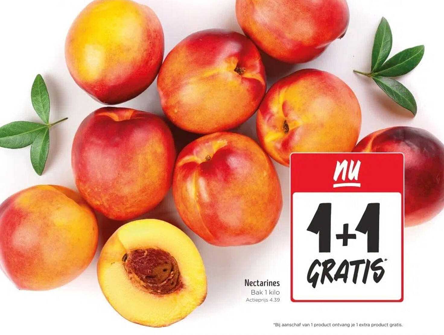 Nectarines Bak 1 kilo 1+1 GRATIS