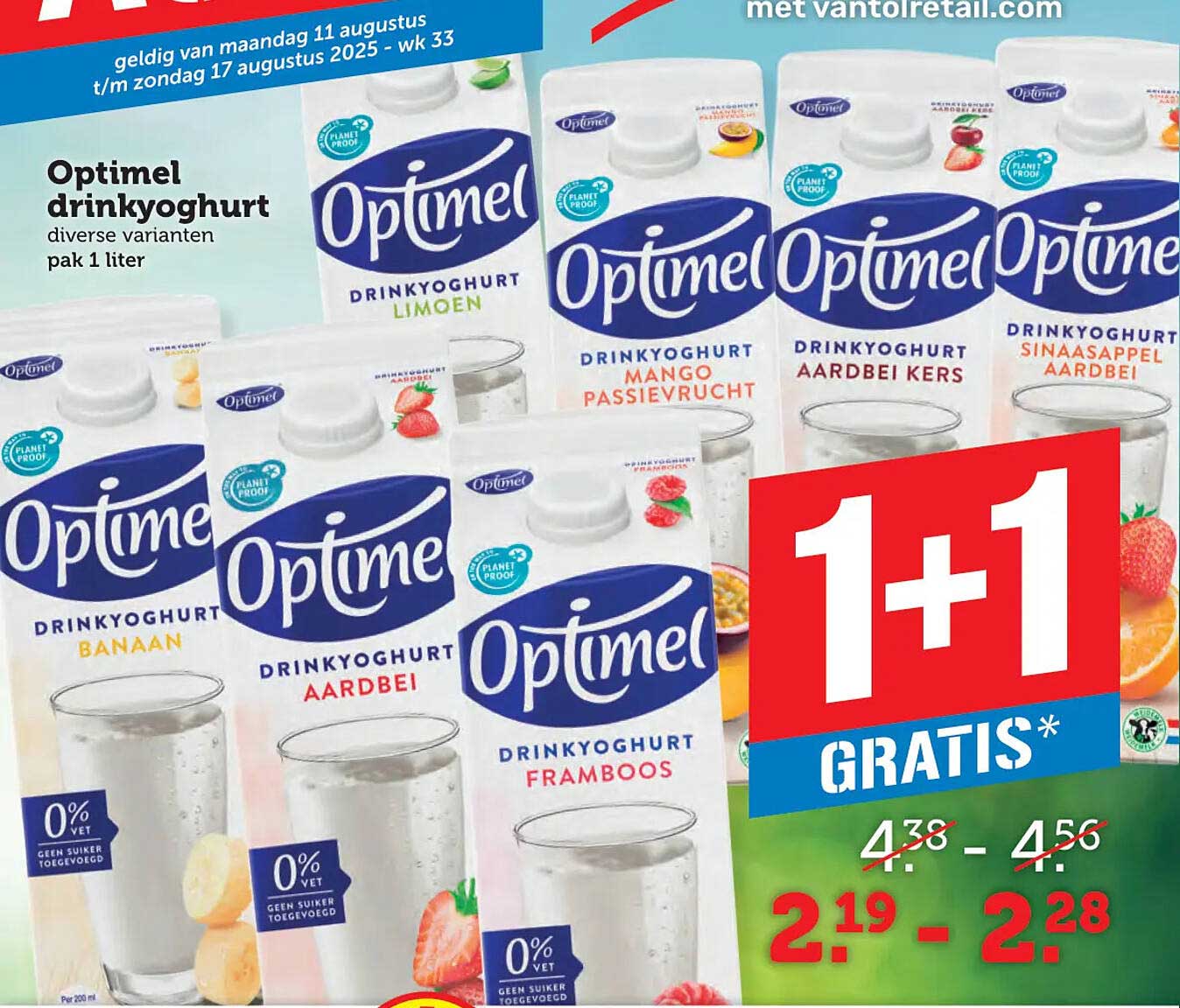 Optimel drinkyoghurt diverse varianten pak 1 liter