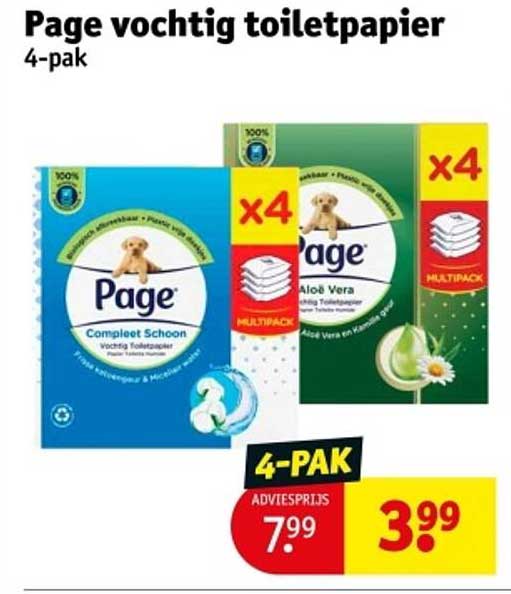 Page vochtig toiletpapier 4-pak