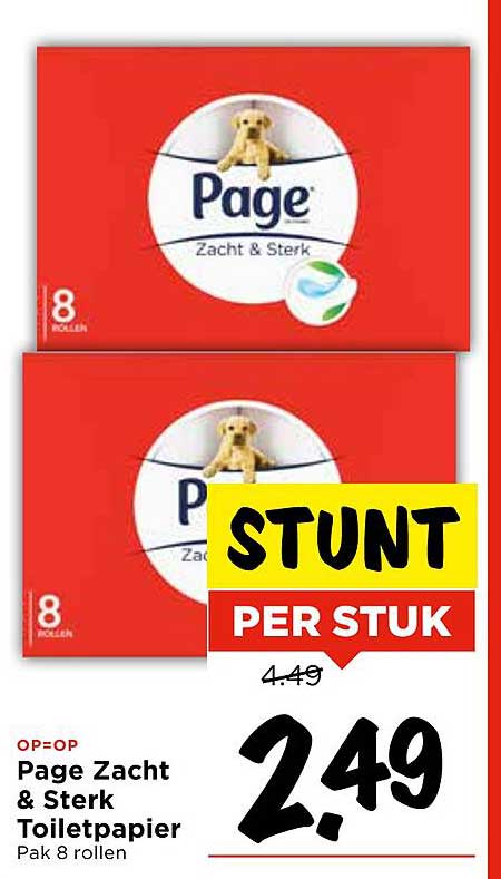 Page Zacht & Sterk Toiletpapier Pak 8 rollen