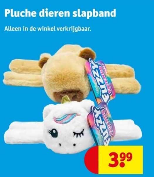 Pluche dieren slapband