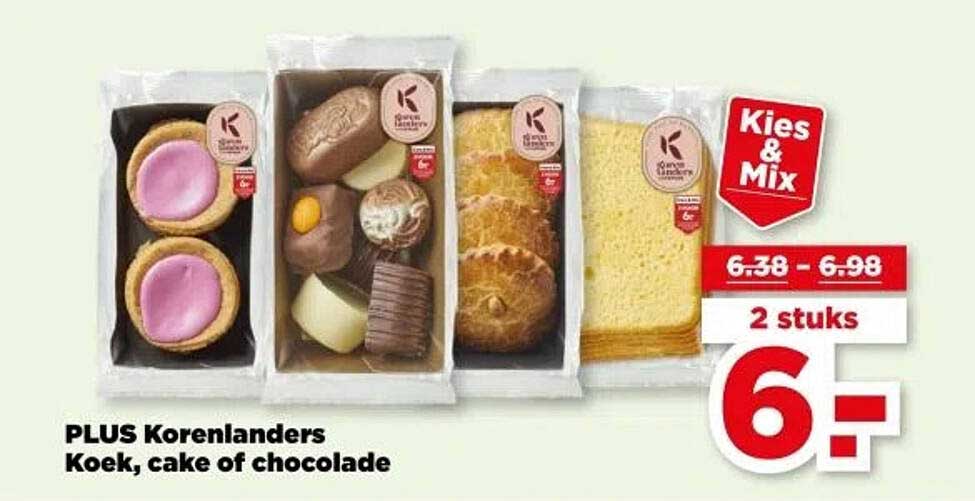 PLUS Korenlanders Koek, cake of chocolade