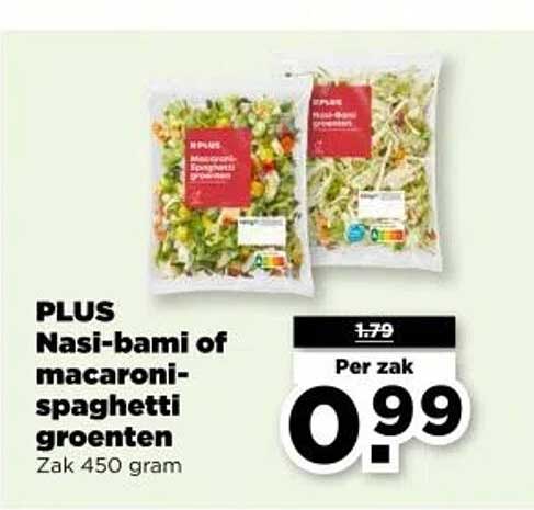 PLUS Nasi-bami of macaroni-spaghetti groenten