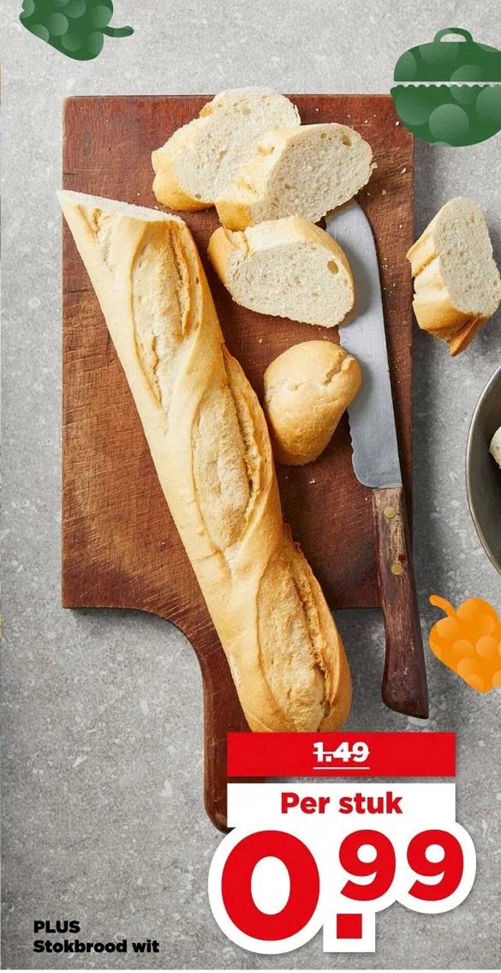 PLUS Stokbrood wit