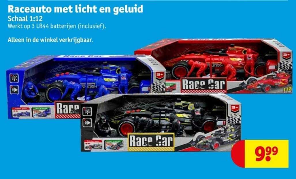 Raceauto met licht en geluid