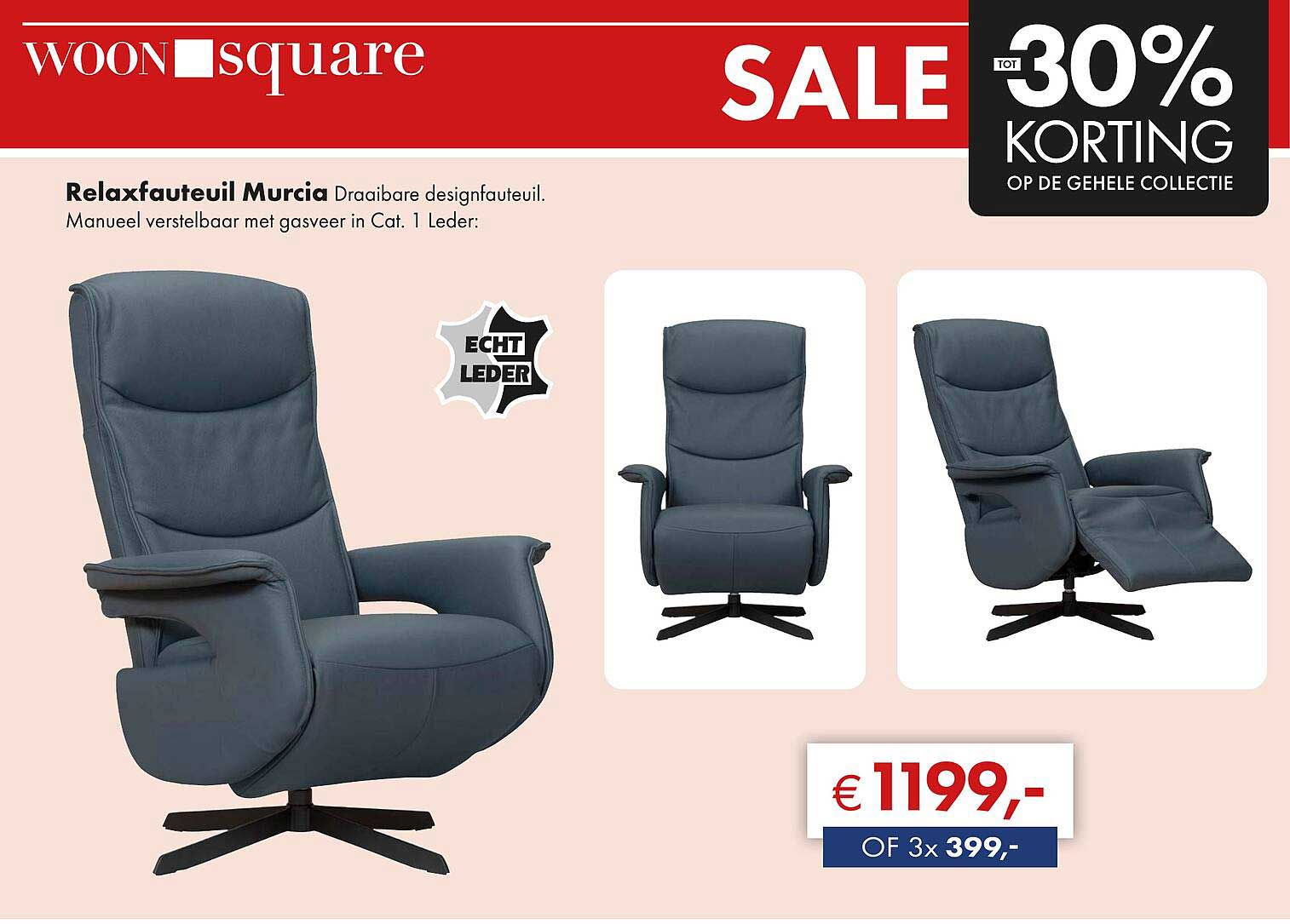 Relaxfauteuil Murcia Draai bare designfauteuil.